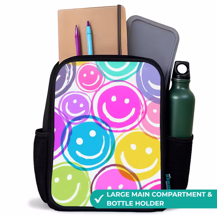 Kids backpack - Black - Colorful explosion of smiles — 10