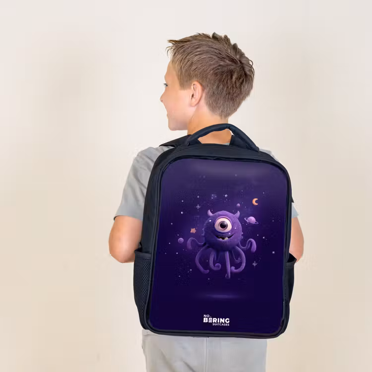 Kids backpack - Black - Cosmic tentacle monster — 2