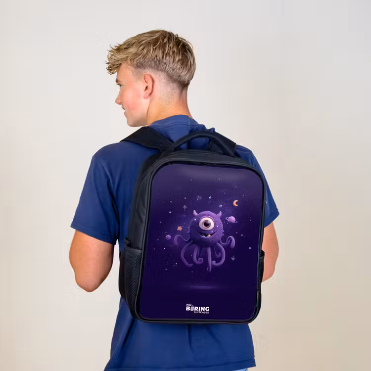 Kids backpack - Black - Cosmic tentacle monster — 5