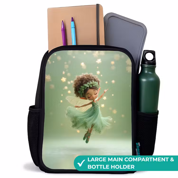 Kids backpack - Black - Dancing fairy in green light — 10