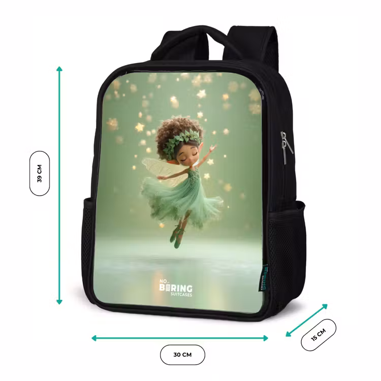 Kids backpack - Black - Dancing fairy in green light — 8