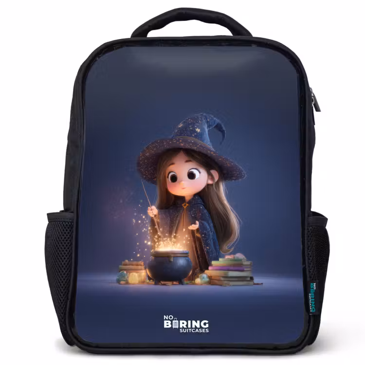 Kids backpack - Black - Enchanted girl with cauldron — 1