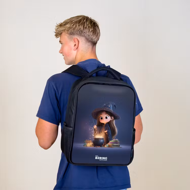Kids backpack - Black - Enchanted girl with cauldron — 5