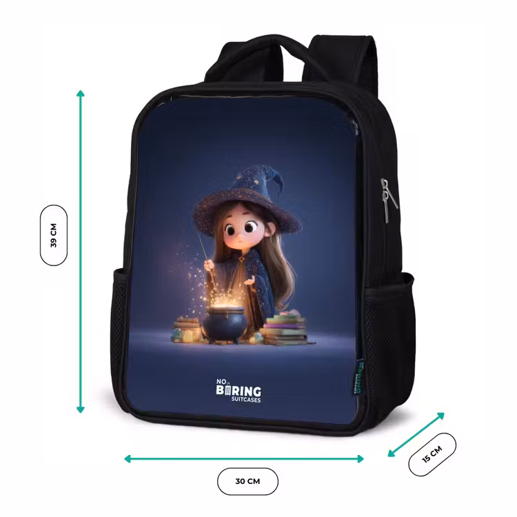 Kids backpack - Black - Enchanted girl with cauldron — 8
