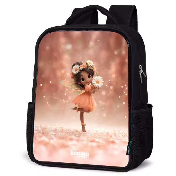 Kids backpack - Black - Fairy with daisies — 6