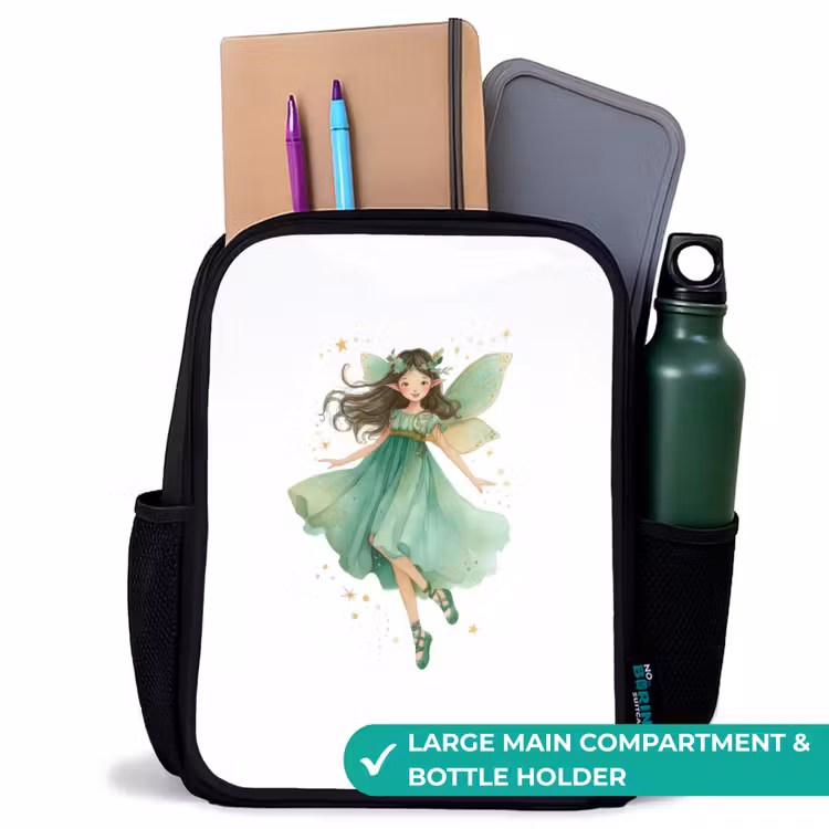 Kids backpack - Black - Floating green elf — 10