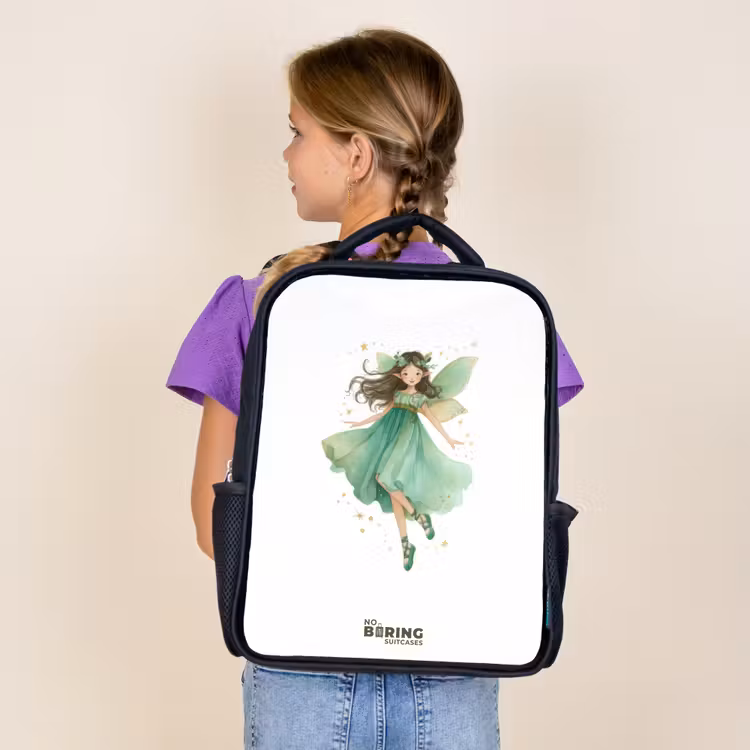 Kids backpack - Black - Floating green elf — 4