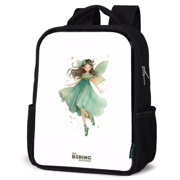 Kids backpack - Black - Floating green elf — 6