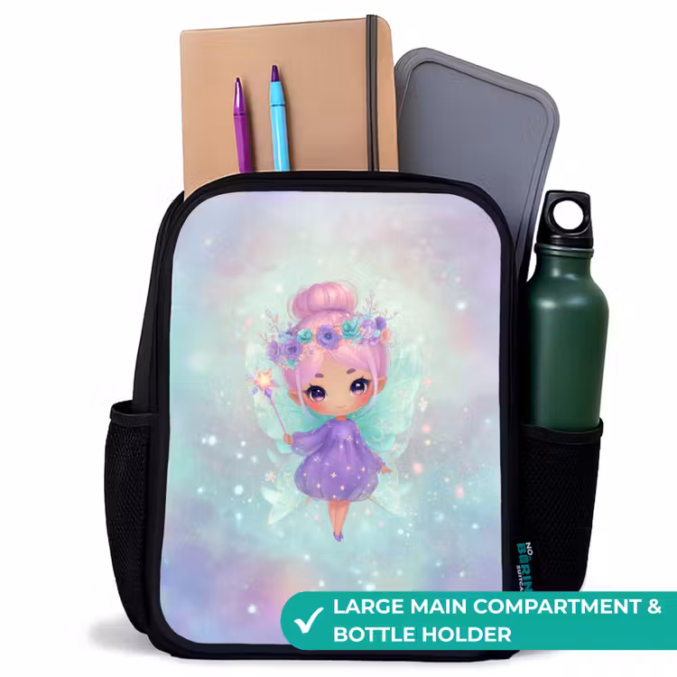 Kids backpack - Black - Flower fairy in pastel shine — 10