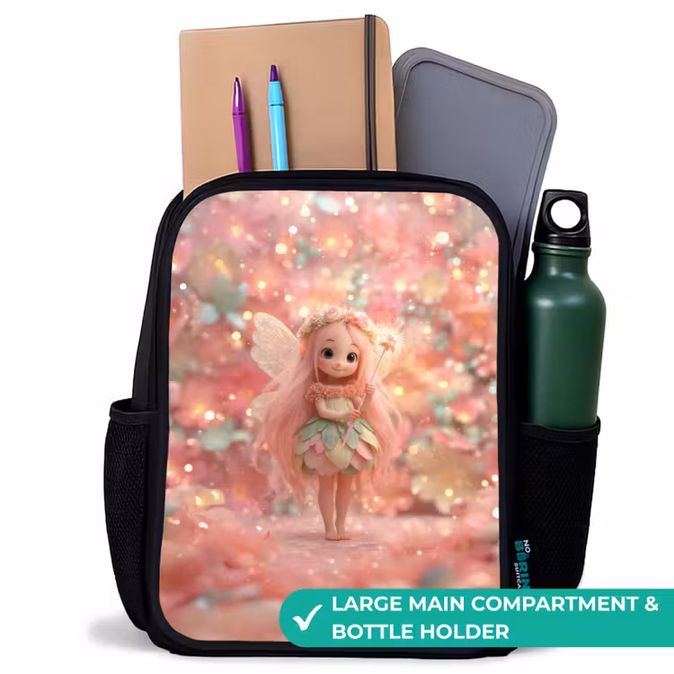 Kids backpack - Black - Flower fairy in pink fairy world — 10