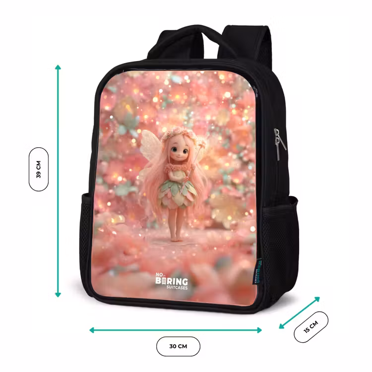 Kids backpack - Black - Flower fairy in pink fairy world — 8