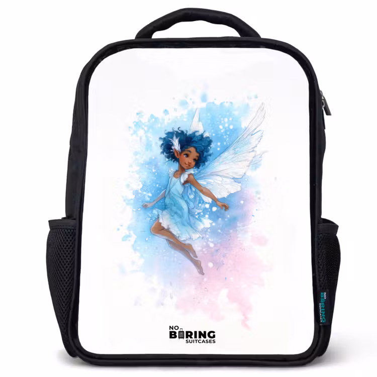 Kids backpack - Black - Flying fairy in shades of blue — 1