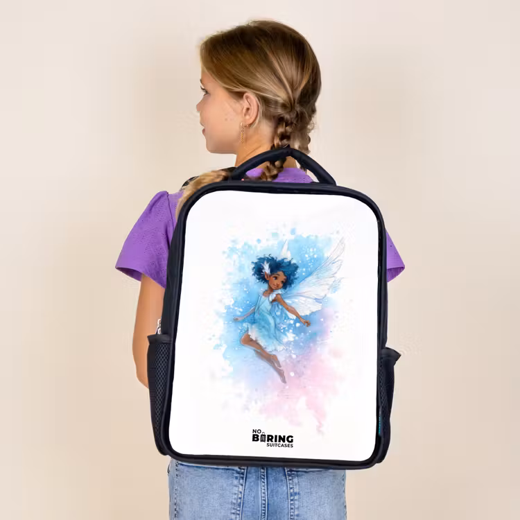 Kids backpack - Black - Flying fairy in shades of blue — 4