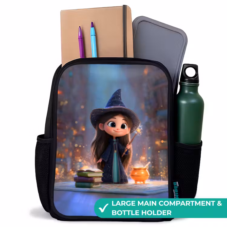 Kids backpack - Black - Little enchantress in library — 10