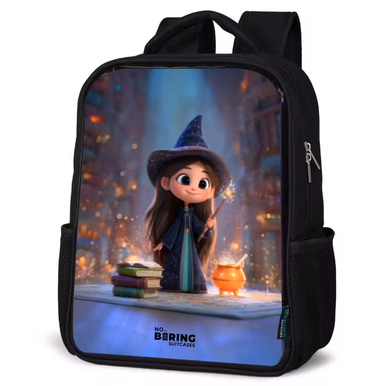 Kids backpack - Black - Little enchantress in library — 6