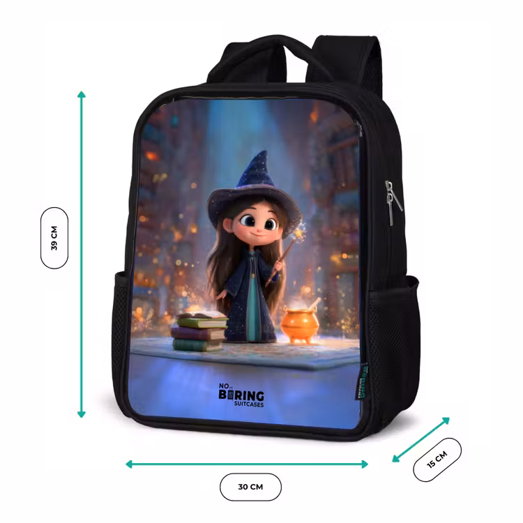 Kids backpack - Black - Little enchantress in library — 8