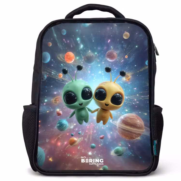 Kids backpack - Black - Merry alien friends — 1