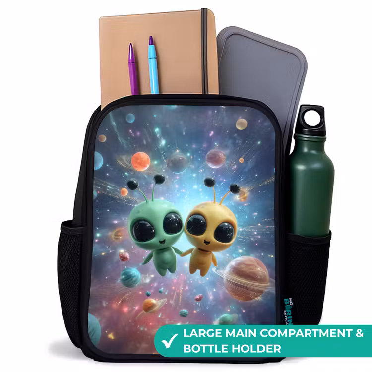 Kids backpack - Black - Merry alien friends — 10