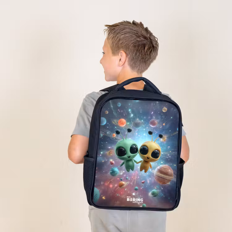 Kids backpack - Black - Merry alien friends — 2
