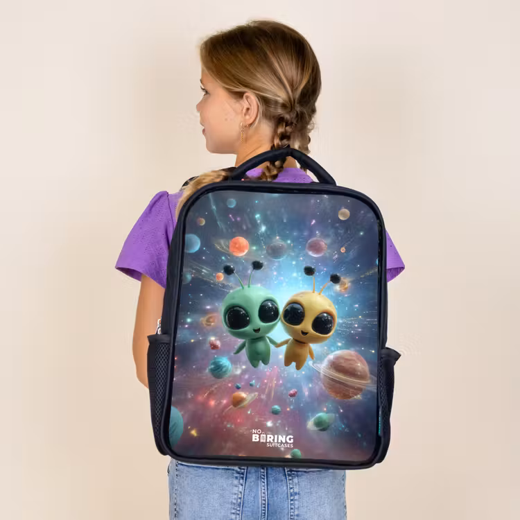 Kids backpack - Black - Merry alien friends — 4