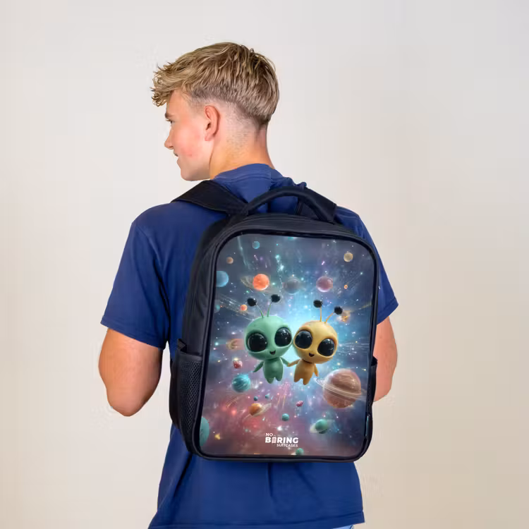 Kids backpack - Black - Merry alien friends — 5