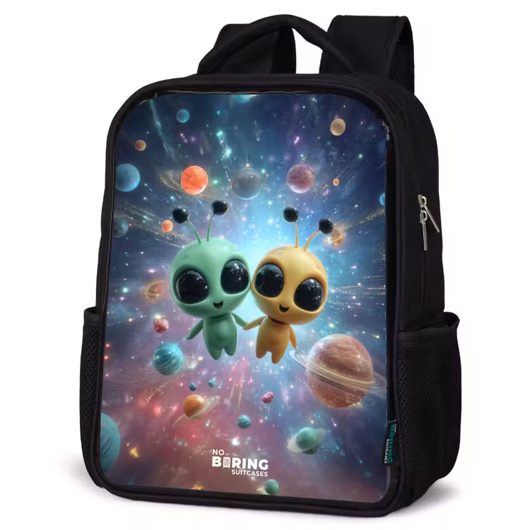 Kids backpack - Black - Merry alien friends — 6