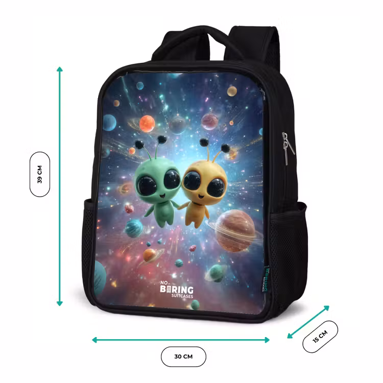 Kids backpack - Black - Merry alien friends — 8