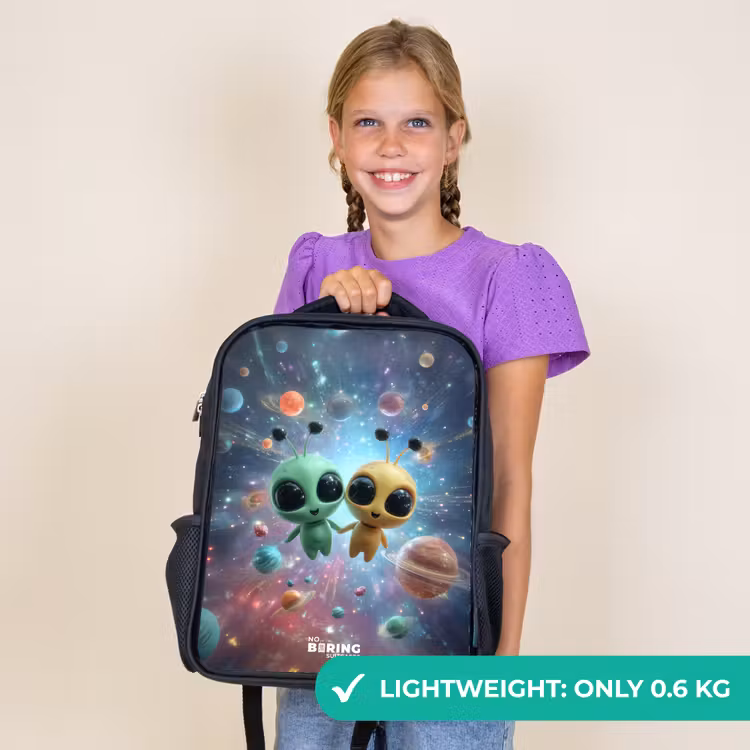 Kids backpack - Black - Merry alien friends — 9