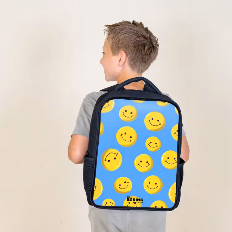 Kids backpack - Black - Merry smiley rain — 2
