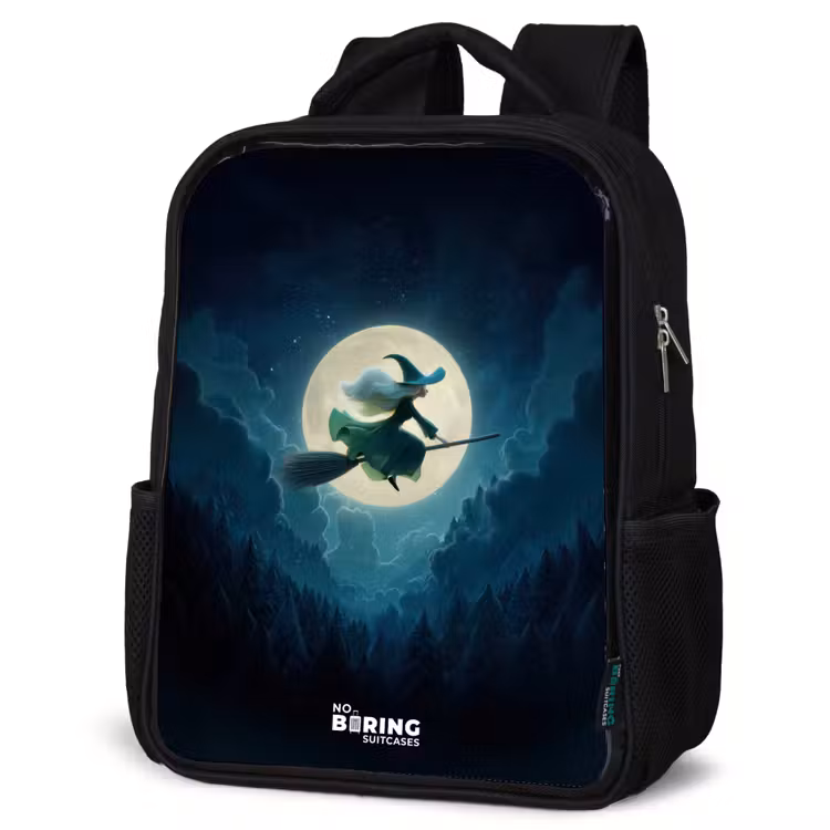 Kids backpack - Black - Witch in Moonlight Flight — 6