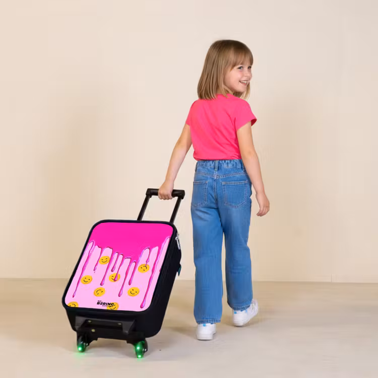 Children's suitcase - Paint - Smiley face - Pink — 2