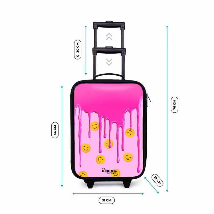 Children's suitcase - Paint - Smiley face - Pink — 3