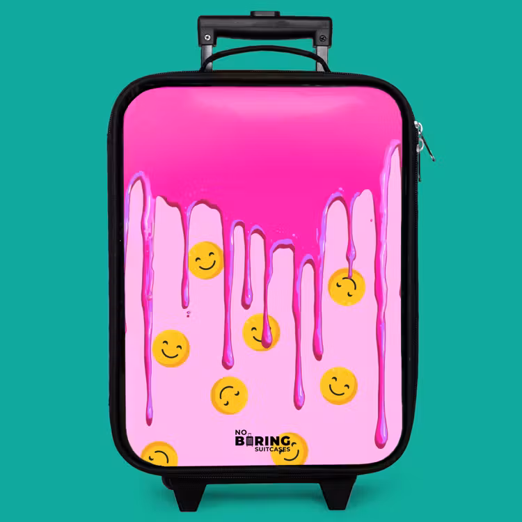 Children's suitcase - Paint - Smiley face - Pink — 4
