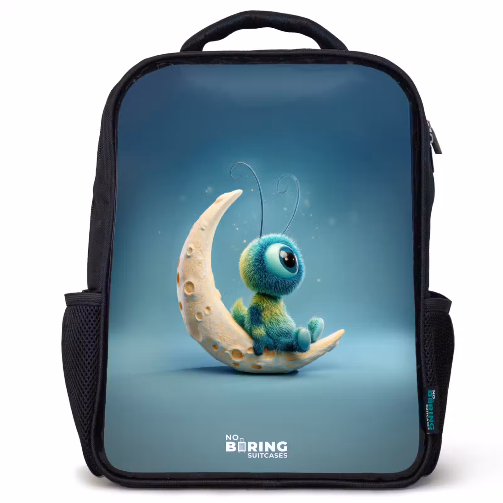 Kids backpack - Black - Dreamy Creature on the Moon — 1