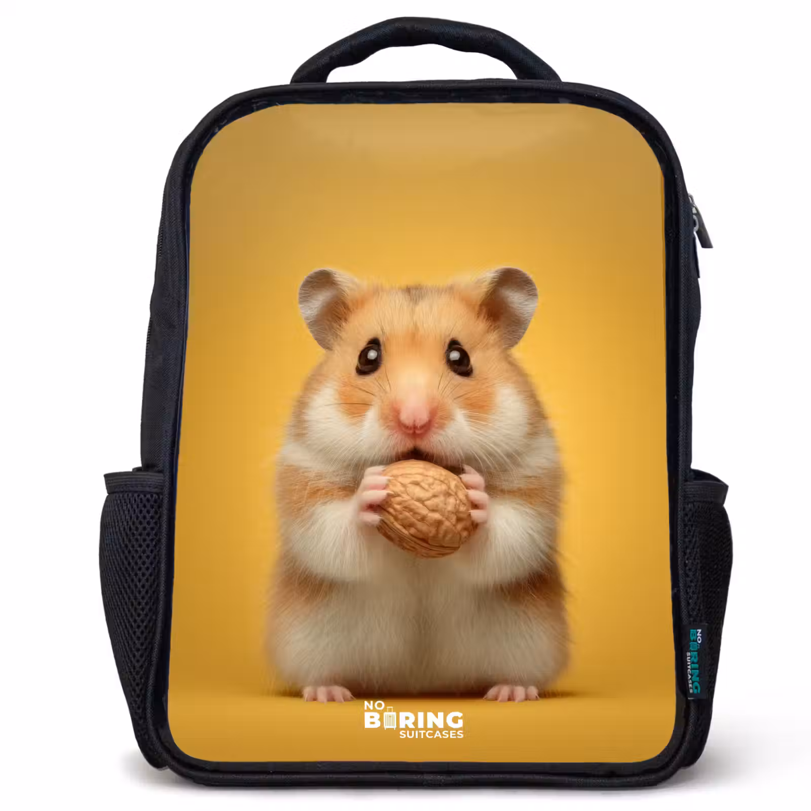 Kids backpack - Black - Hamster - Walnut - Animal — 1