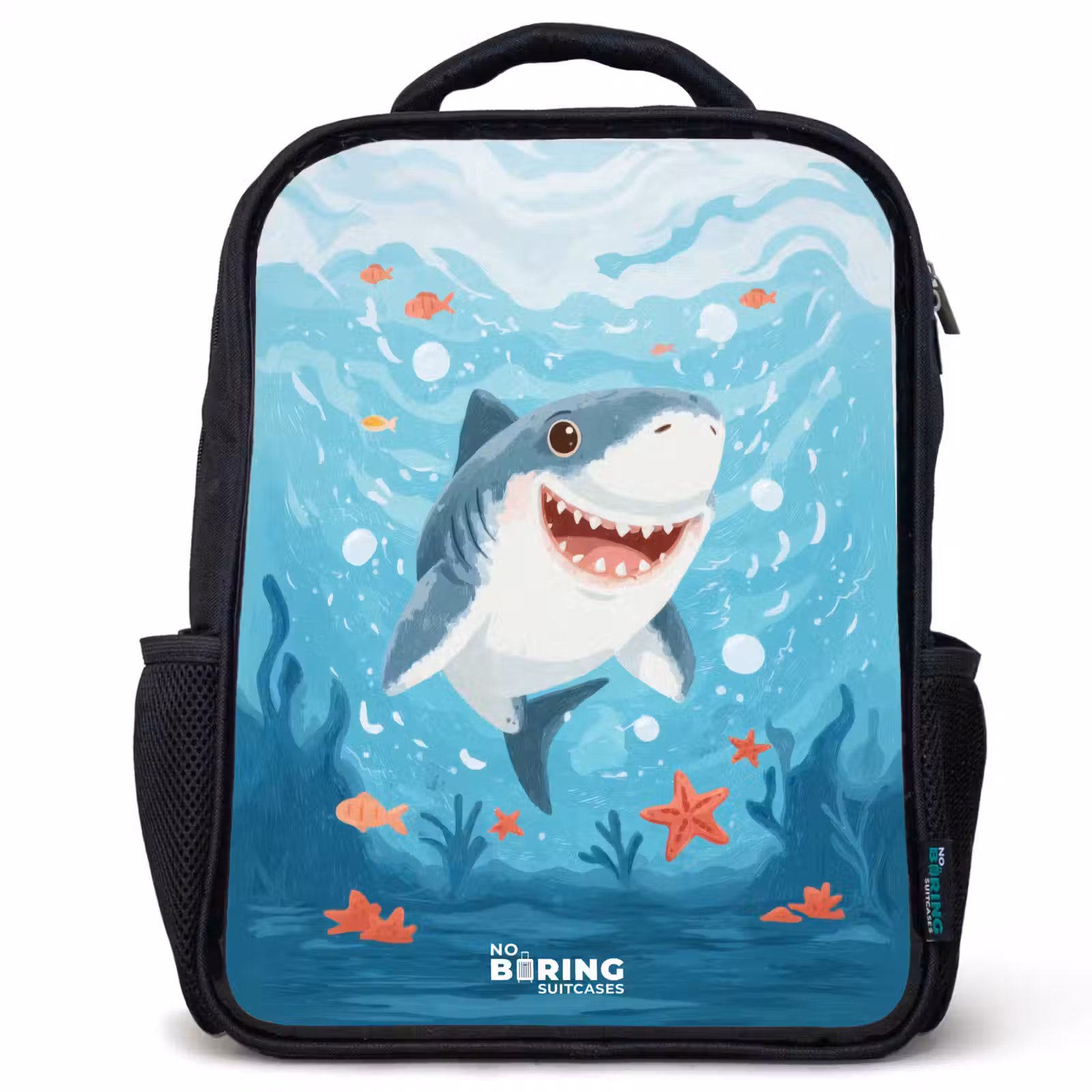 Kids backpack - Black - Shark - Water - Sea — 1