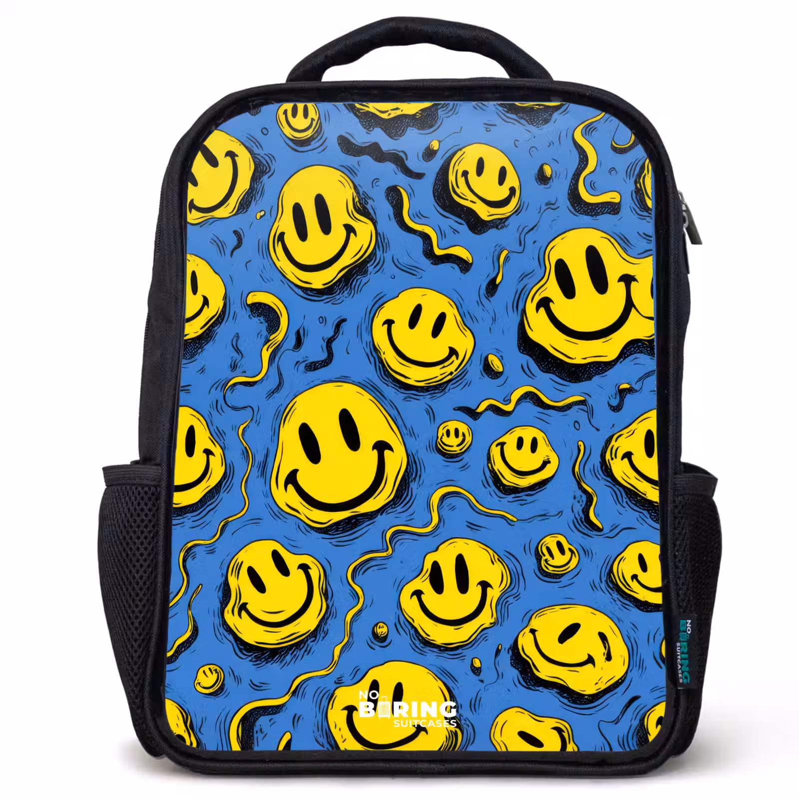 Kids backpack - Black - Smiley - Yellow - Blue — 1