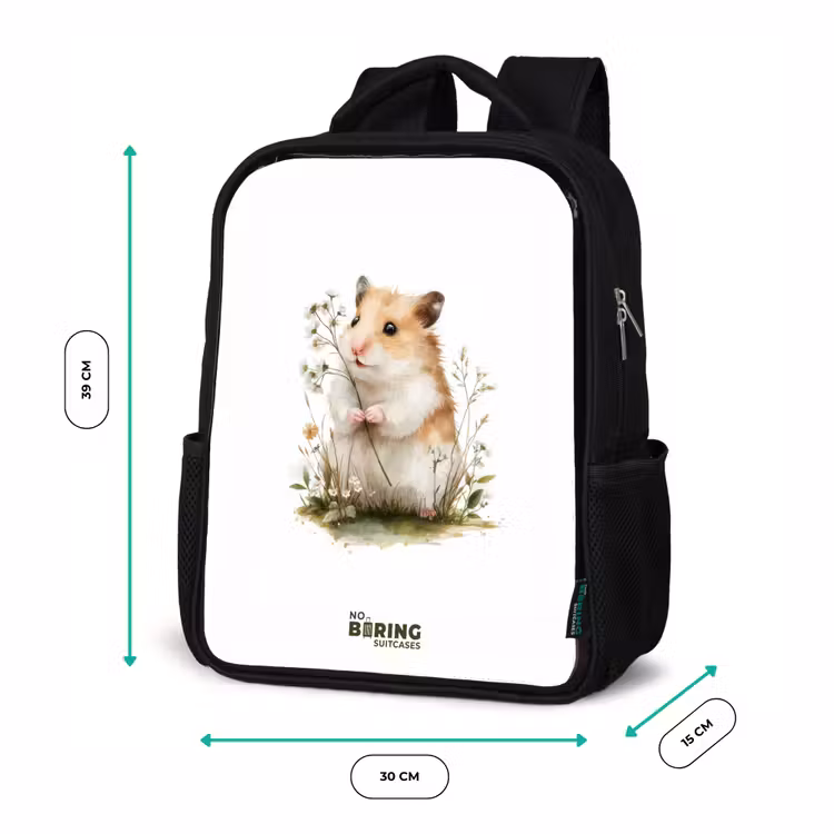 Kids backpack - Black - Animal - Nature - Hamster — 8