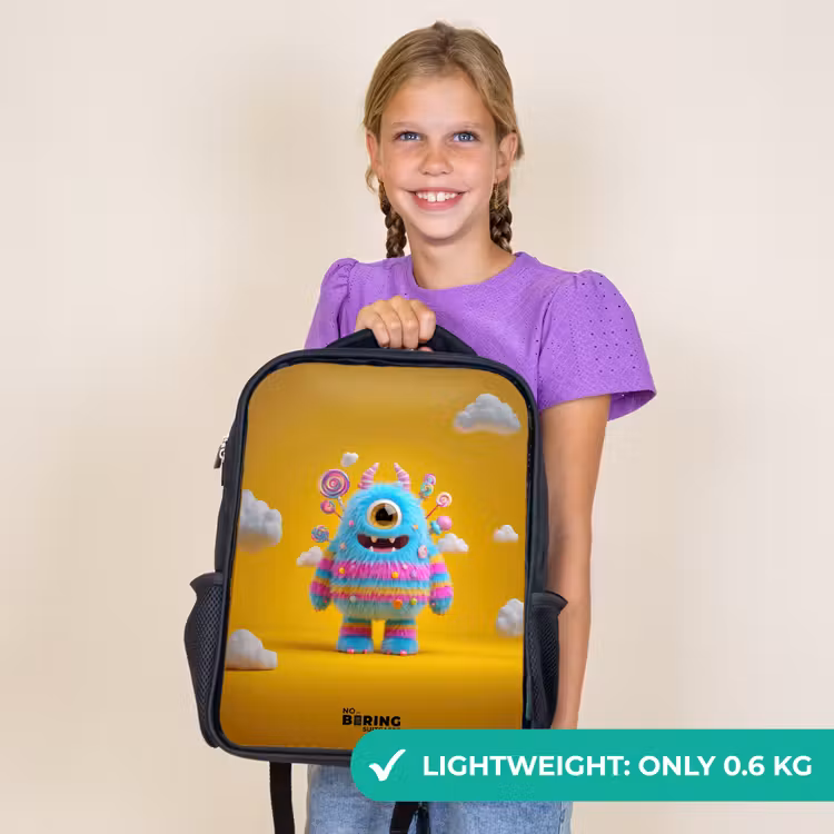 Kids backpack - Black - Candy - Monster - Rainbow — 9