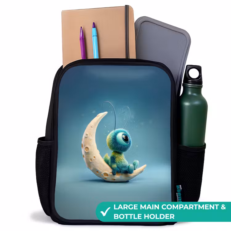 Kids backpack - Black - Dreamy Creature on the Moon — 10