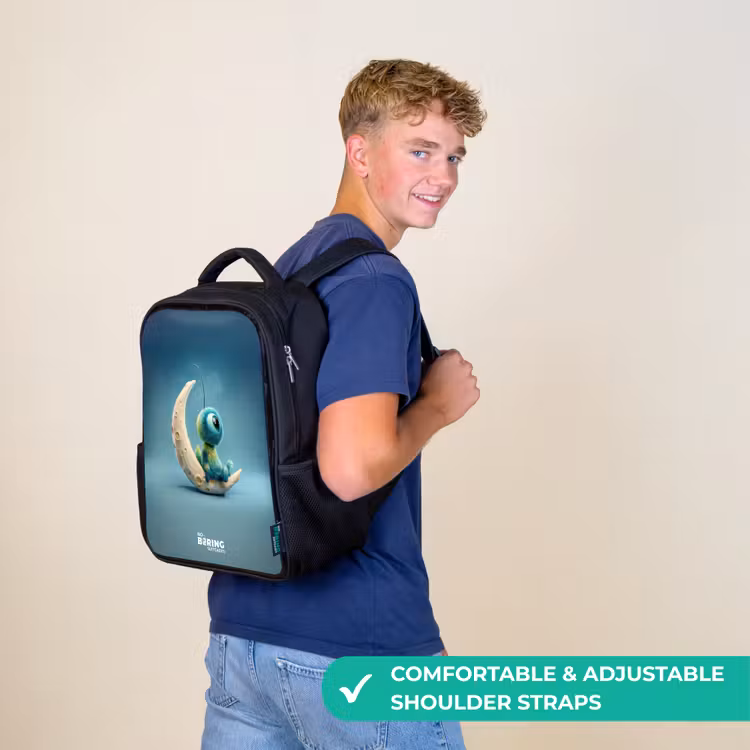 Kids backpack - Black - Dreamy Creature on the Moon — 11
