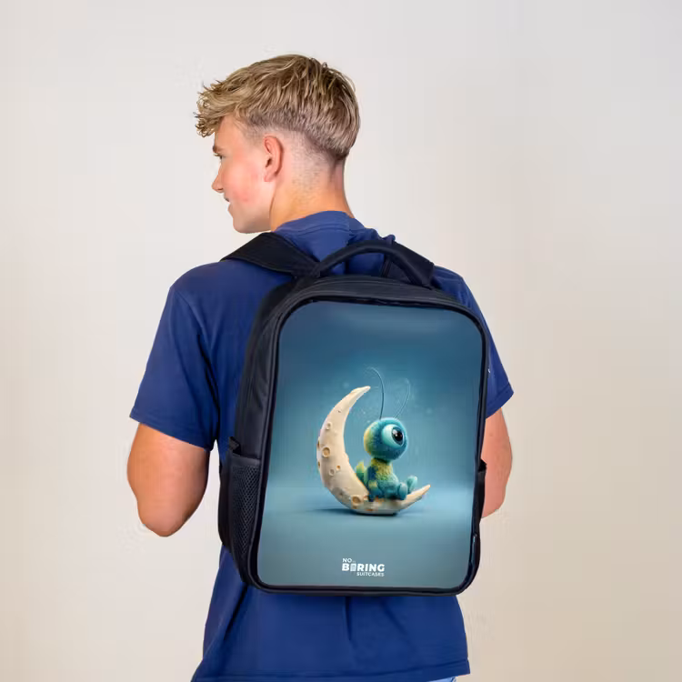 Kids backpack - Black - Dreamy Creature on the Moon — 5