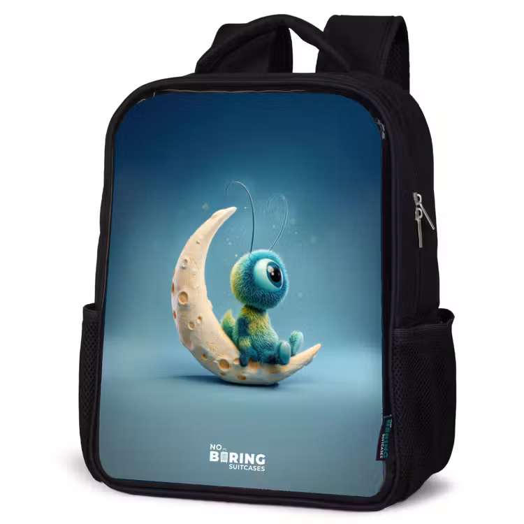 Kids backpack - Black - Dreamy Creature on the Moon — 6