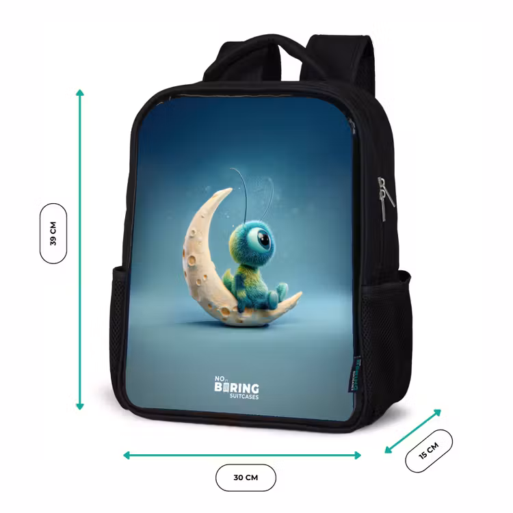 Kids backpack - Black - Dreamy Creature on the Moon — 8