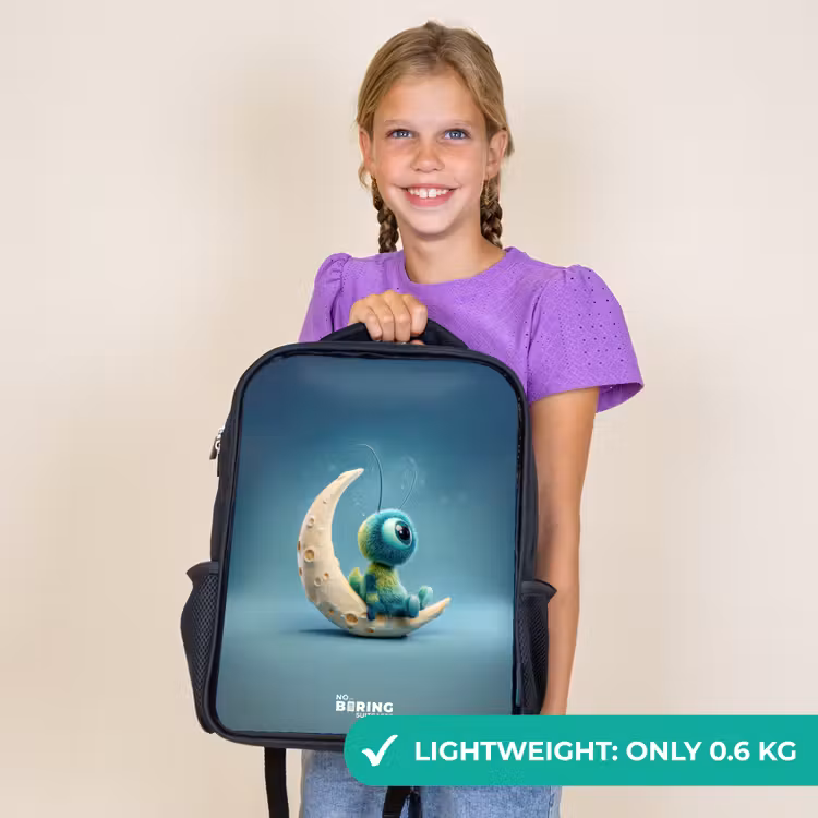 Kids backpack - Black - Dreamy Creature on the Moon — 9