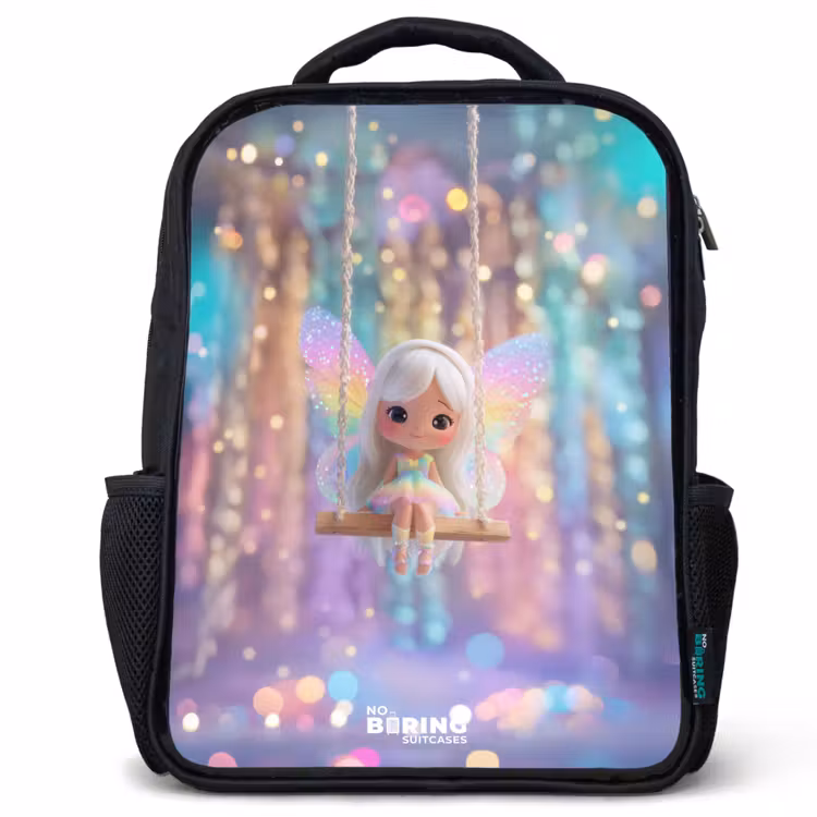 Kids backpack - Black - Fairy - Elf - Rainbow — 1