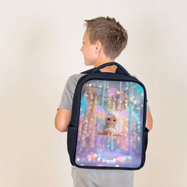 Kids backpack - Black - Fairy - Elf - Rainbow — 2