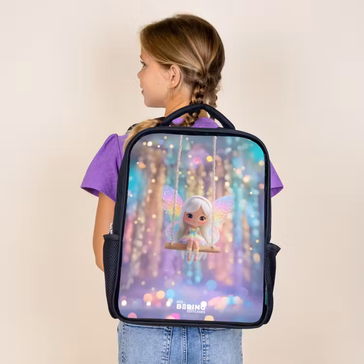 Kids backpack - Black - Fairy - Elf - Rainbow — 4