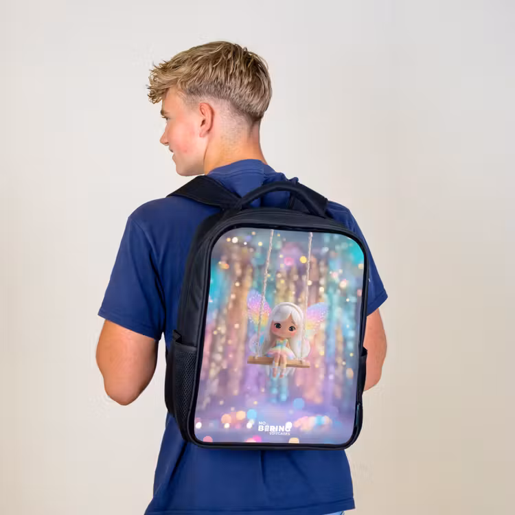 Kids backpack - Black - Fairy - Elf - Rainbow — 5