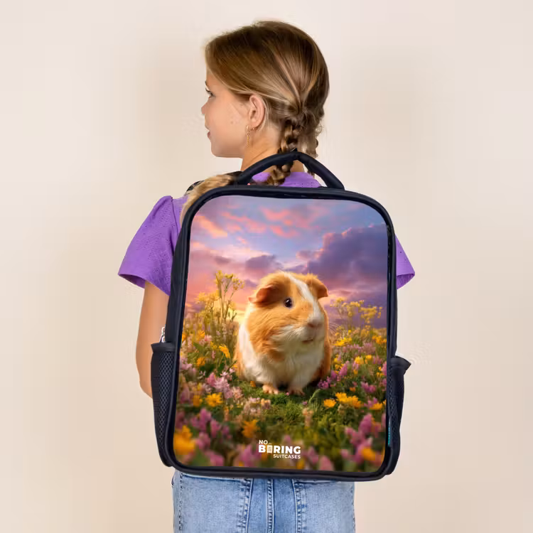 Kids backpack - Black - Guinea pig - Nature - Animal — 4